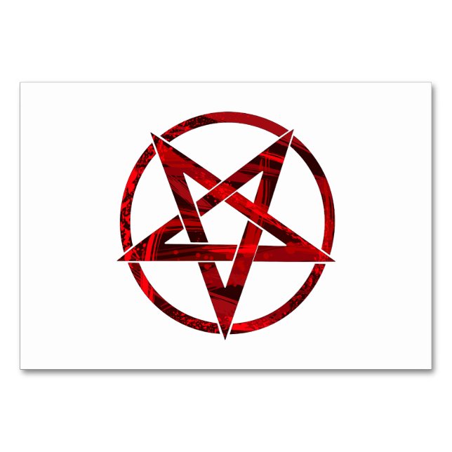 Red Devil Pentagram Table Number (Front)