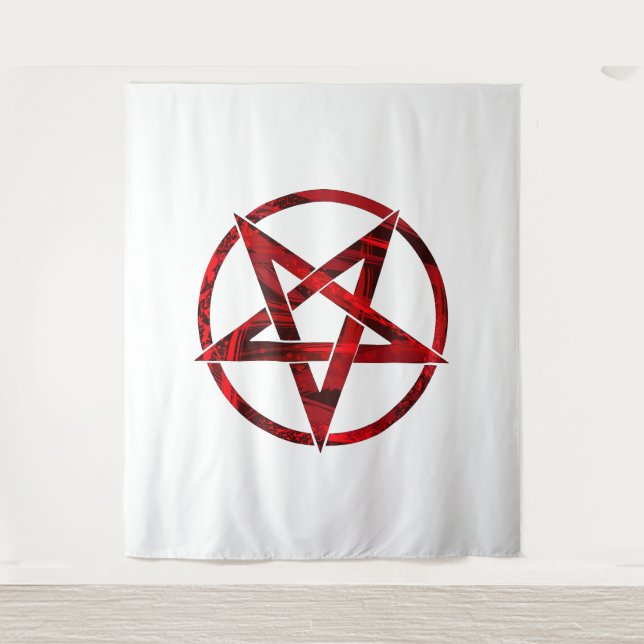 Red Devil Pentagram Tapestry (Front)