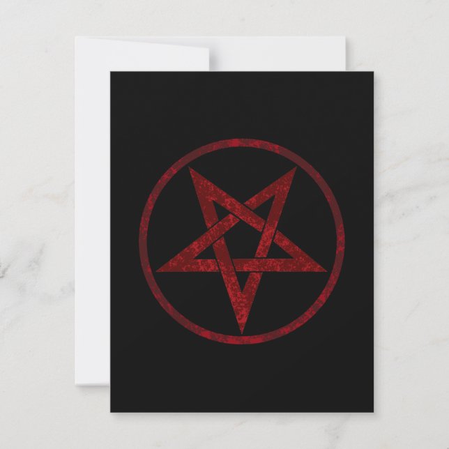 Red Devil Pentagram Thank You Card (Front)