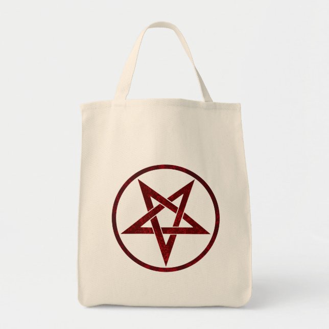 Red Devil Pentagram Tote Bag (Front)