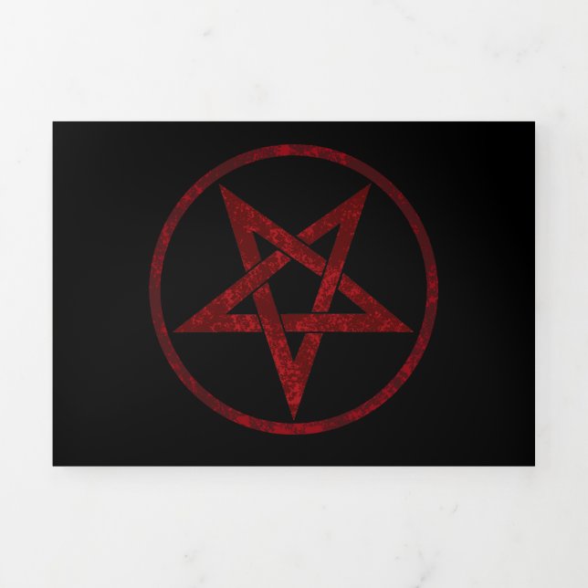 Red Devil Pentagram Tri-Fold Announcement (Cover)