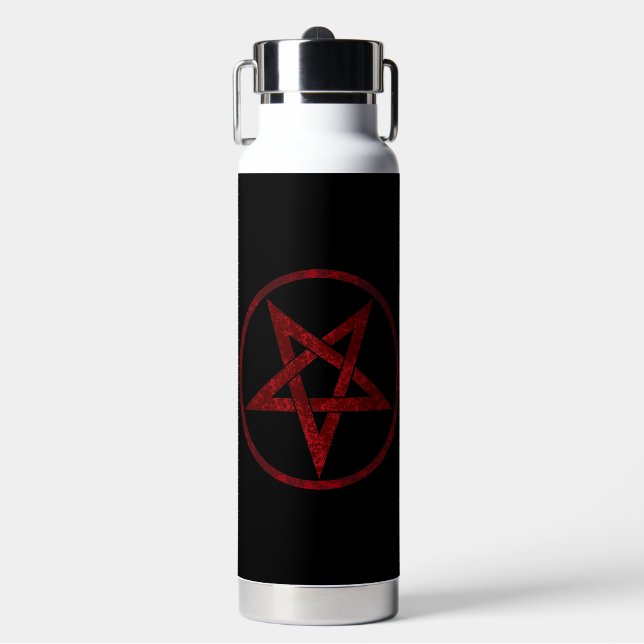 Red Devil Pentagram Water Bottle (Front)