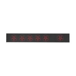 Red Devil Pentagram Wraparound Address Label
