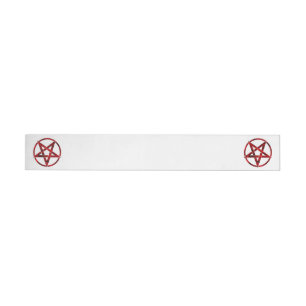 Red Devil Pentagram Wraparound Address Label