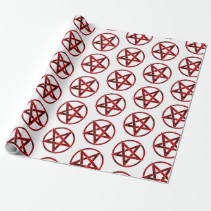 Red Devil Pentagram Wrapping Paper
