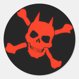 Red Devil Skull Sticker