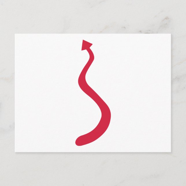 Red devil tail postcard (Front)