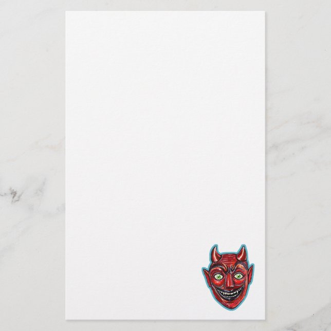 Red Devil Vintage Halloweenies  Stationery (Front)