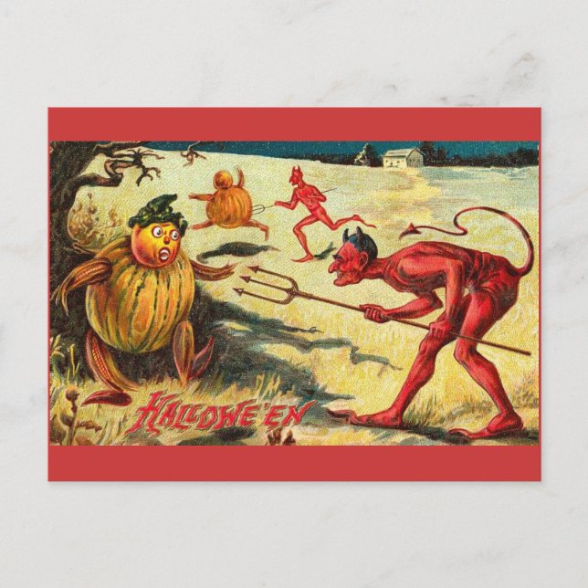 Red Devil Vintage Postcard (Front)
