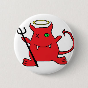 Red Devil (with Angel's crown) 6 Cm Round Badge