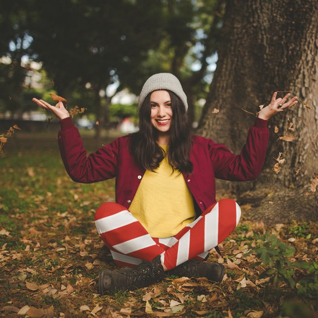 Red Diagonal Stripes Leggings (Creator Uploaded)