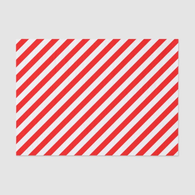 Red Diagonal Stripes Tissue Paper (Front)