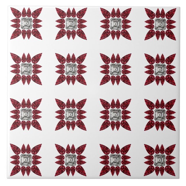 Red Diamond Art Ceramic Tile (Front)