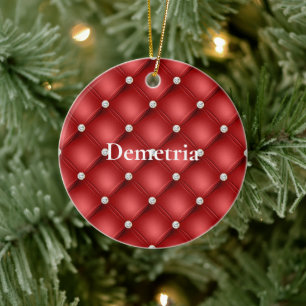 Red Diamond Ceramic Ornament