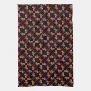 Red Diamond Dala Horses Dishtowel Tea Towel