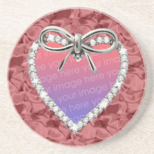 Red Diamond Heart Frame Coaster