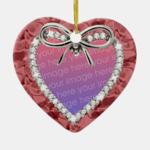 Red Diamond Heart Frame Ornament