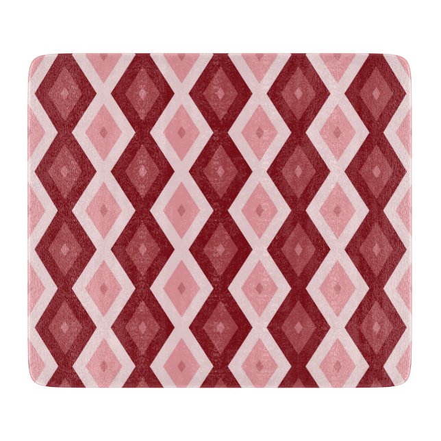 Red diamond pattern cutting board (Front)