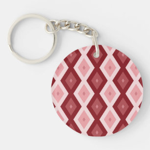 Red diamond pattern key ring
