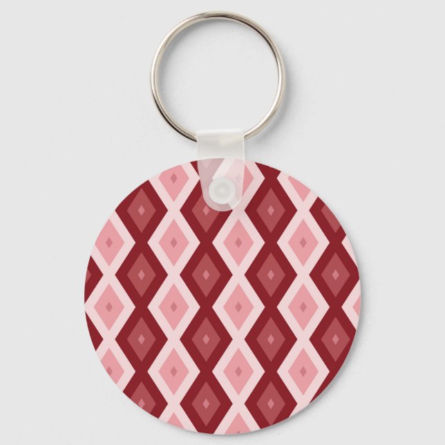 Red diamond pattern key ring (Front)
