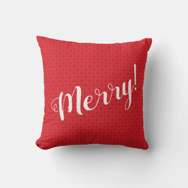 Red Diamond Pattern -  MERRY Cushion (Front)