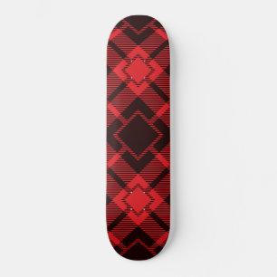 Red diamond pattern Tartan Skateboard