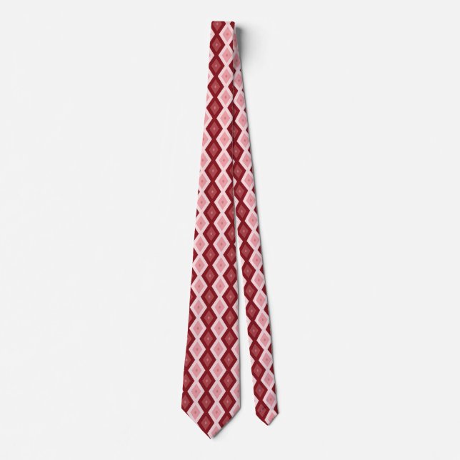 Red diamond pattern tie (Front)