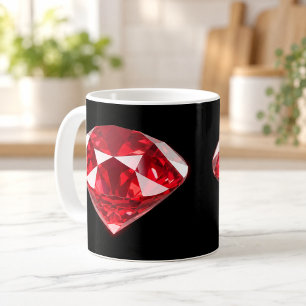 Red Diamond Ruby Gemstone Luxury Black Mug