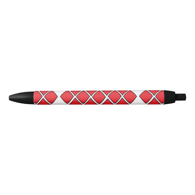 Red diamond shapes black ink pen (Front)