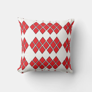 Red diamond shapes cushion