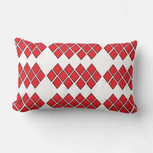 Red diamond shapes lumbar cushion