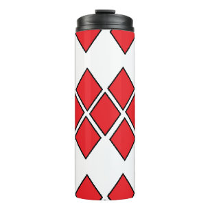 Red diamond shapes thermal tumbler
