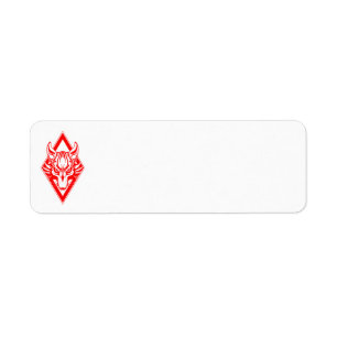 Red Diamond Wolf Face Graphic Return Address Label