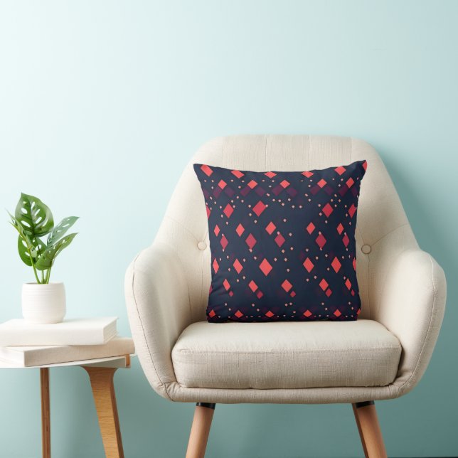 Red Diamonds Pattern Cushion (Chair)