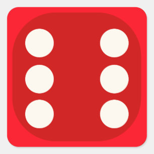 Red Dice Die Roll Six Square Seal