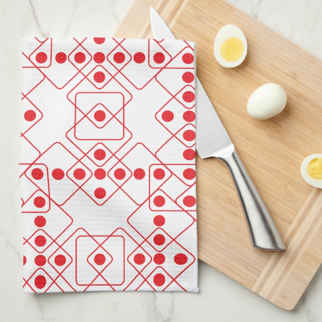 Red Dice Tea Towel (Quarter Fold)