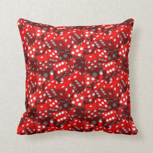 Red Dice Throw Pillow