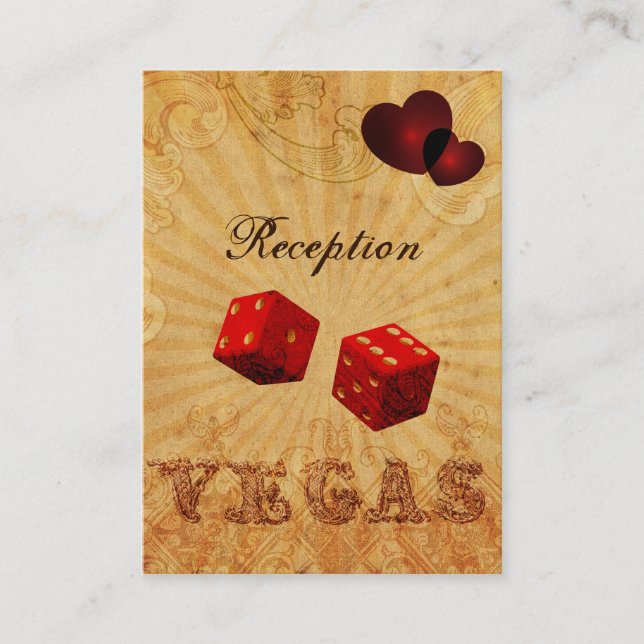 red dice Vintage Vegas reception cards (Front)