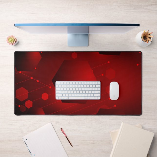 Red Digital abstract Desk Mat (Office 1)