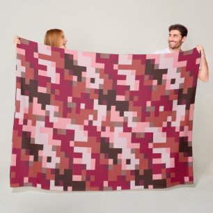 Red Digital Camouflage Fleece Blanket