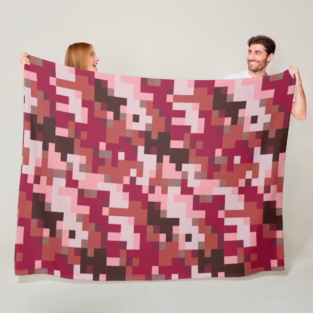 Red Digital Camouflage Fleece Blanket (In Situ)