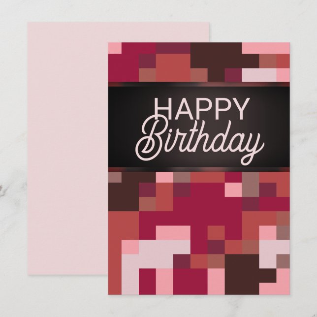 Red Digital Happy Birthday Card (Front/Back)