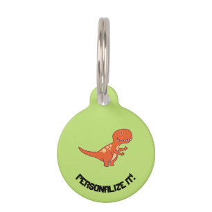 Red Dinosaur 0219 Pet Tag