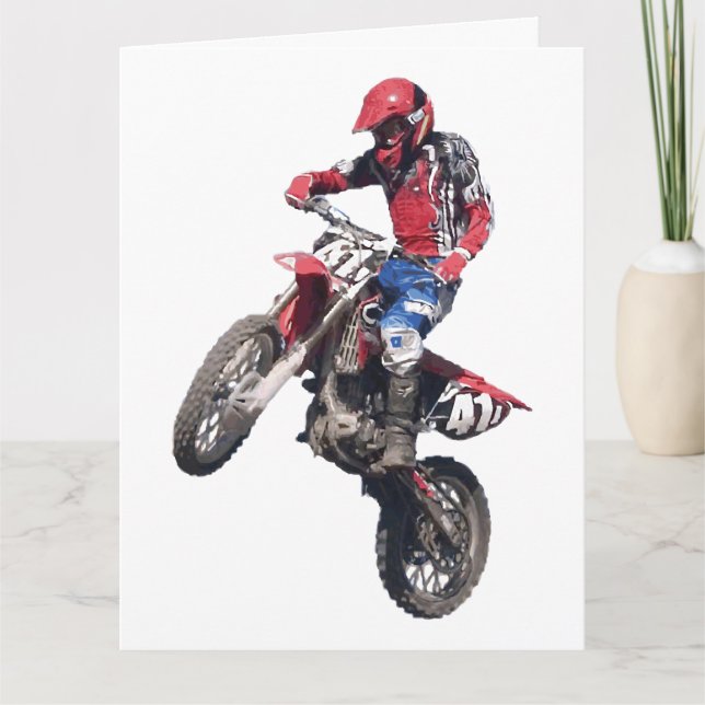 Red Dirt Bike Card (Front)