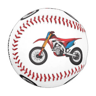 Red dirt bike motorcycle baseball