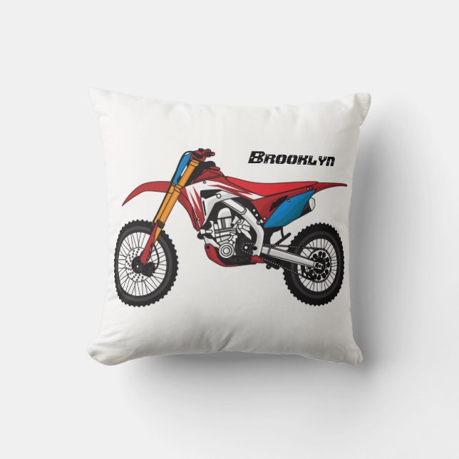 Red dirt bike motorcycle  cushion (Front)