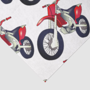 Red Dirt Bike Motorcycle Custom Colour Background Tissue Paper