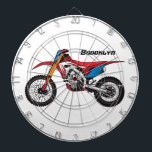 Red dirt bike motorcycle dartboard<br><div class="desc">Go off road with this fun dirt bike.</div>