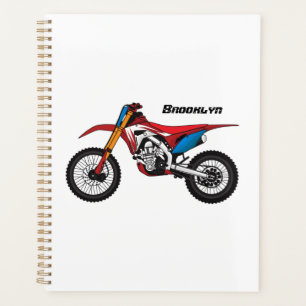Red dirt bike motorcycle planner
