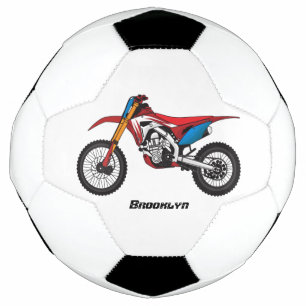 Red dirt bike motorcycle soccer ball
